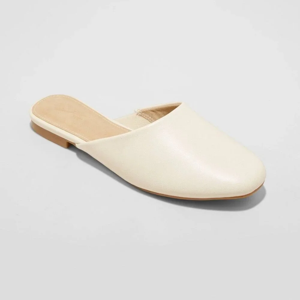 Universal Thread Women's Greta/ Cream Slip On Mules - Size 9.5, NWT - Picture 2 of 5